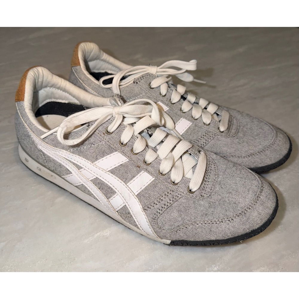 Onitsuka Tiger Ultimate 81 Grey White Textile Low Top Sneakers Mens Shoes